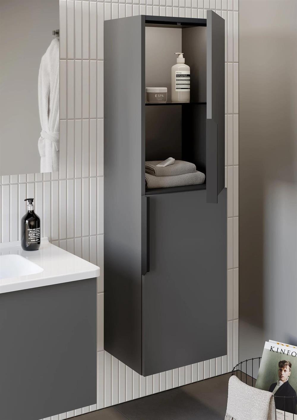 Orka Pure 40 cm Gri Banyo Boy Çamaşır DolabıORKA3006675Banyo Boy Dolabı Modelleri 