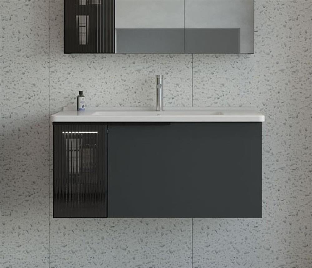 Orka Pure 80 cm Antrasit Banyo Dolabı Alt Modül ve LavaboORKA5004122Lavabo Dolabı