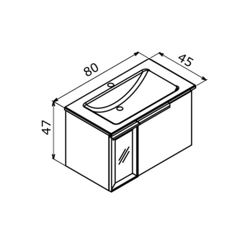Orka Pure 80 cm Gri Banyo Dolabı Alt Modül ve LavaboORKA5004988Lavabo Dolabı