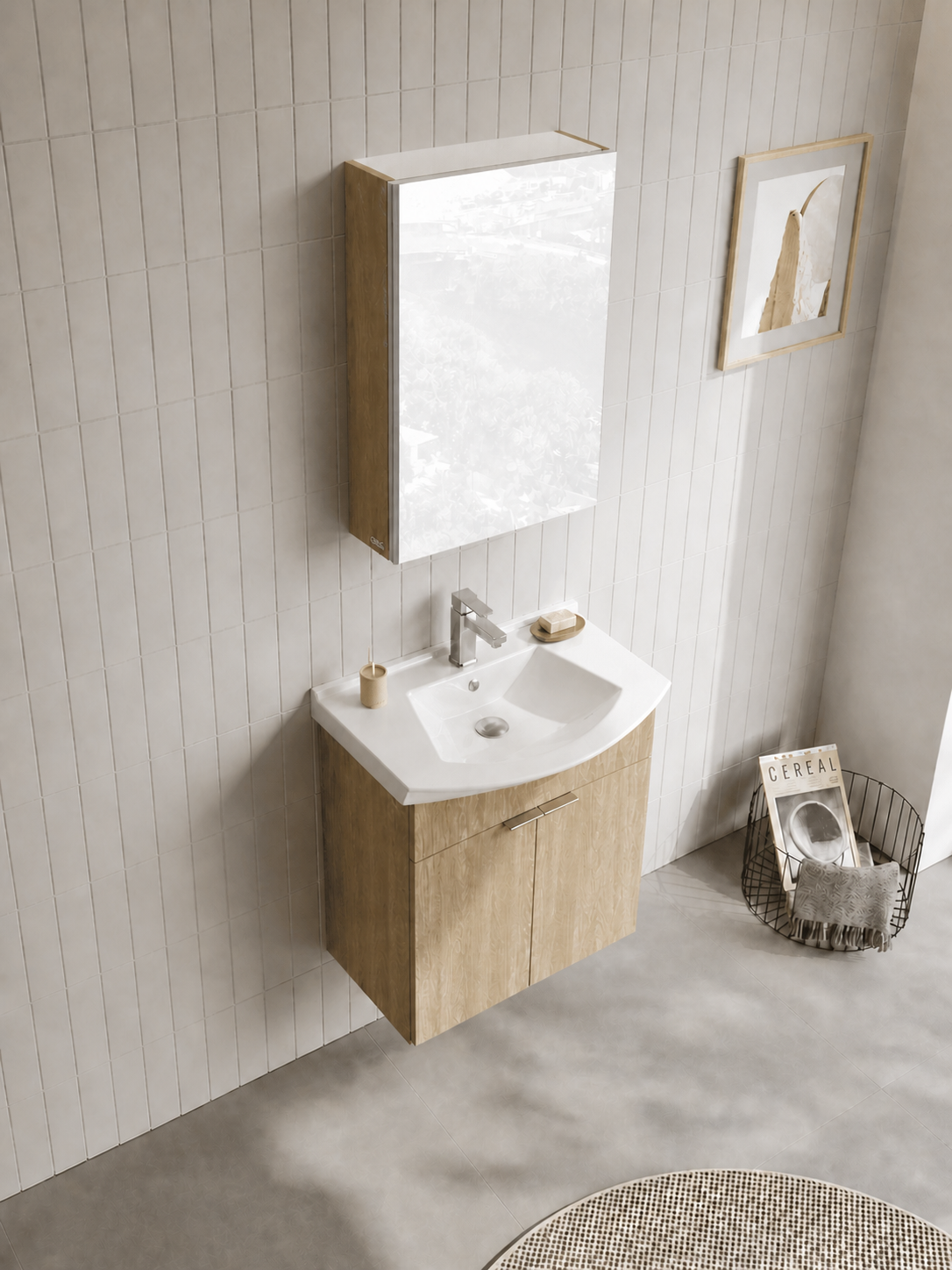 Orka Purus 55 cm, Budva, Banyo Dolabı Alt Modül Ve Lavabo, 5008333ORKA5008333Banyo Dolabı Takımı
