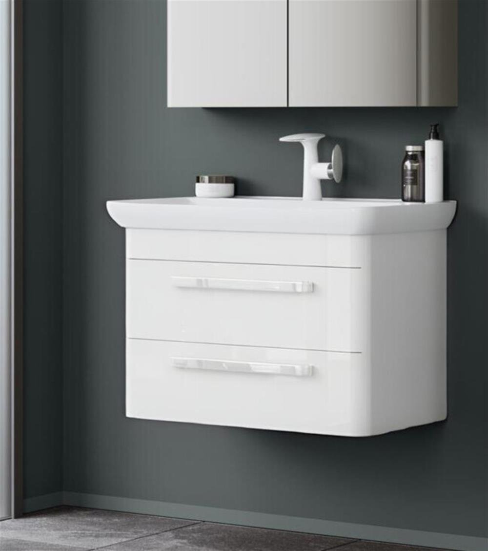 Orka Rose 80 cm Parlak Beyaz Banyo Dolabı Alt Modül ve LavaboORKA5001763Lavabo Dolabı