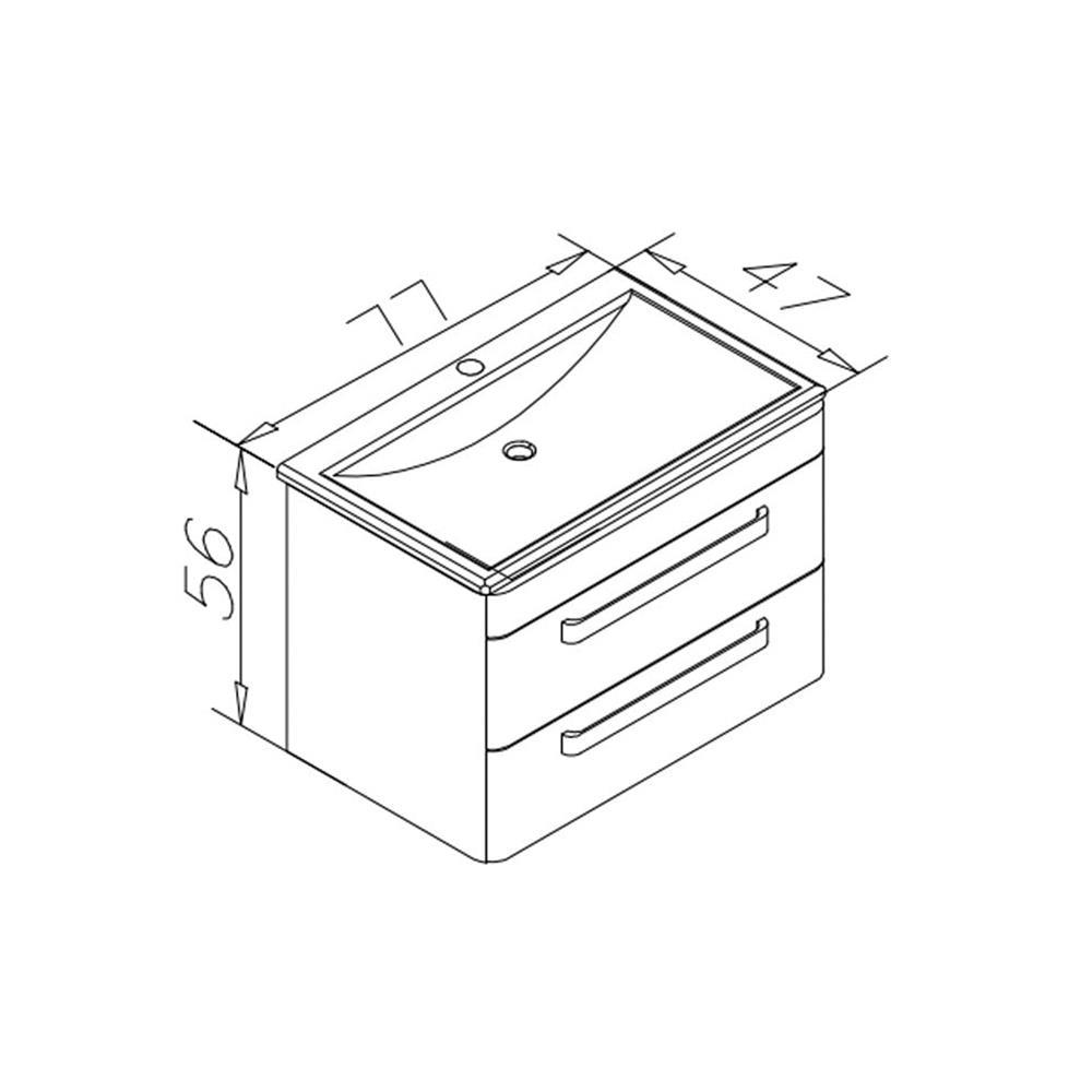 Orka Rose 80 cm Parlak Gri Banyo Dolabı Alt Modül ve LavaboORKA5001765Lavabo Dolabı