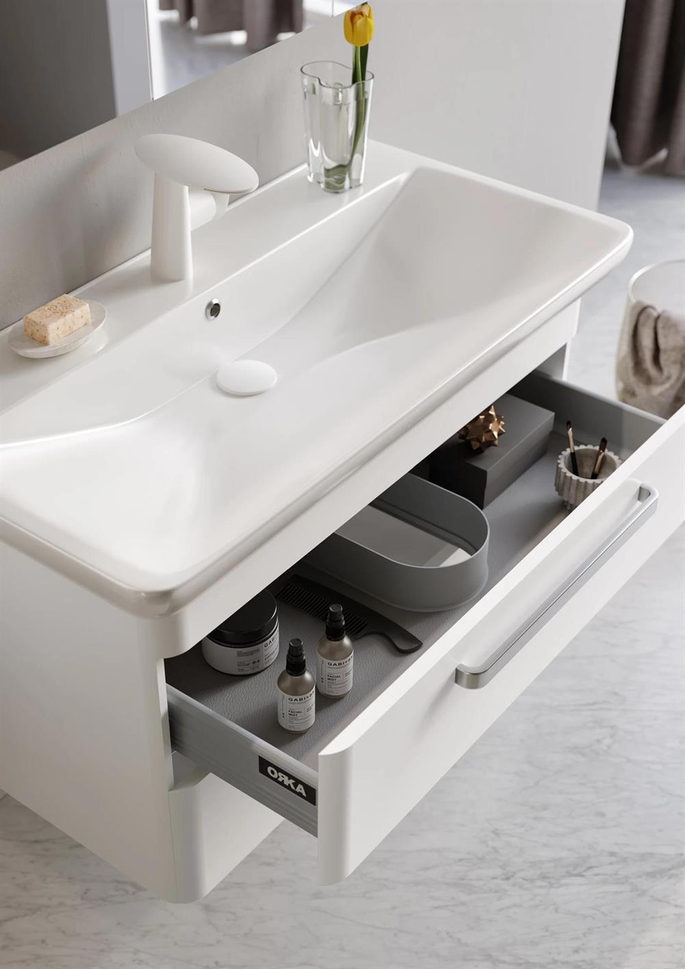 Orka Rose 95 cm Parlak Beyaz Banyo Dolabı Alt Modül ve LavaboORKA5001769Lavabo Dolabı