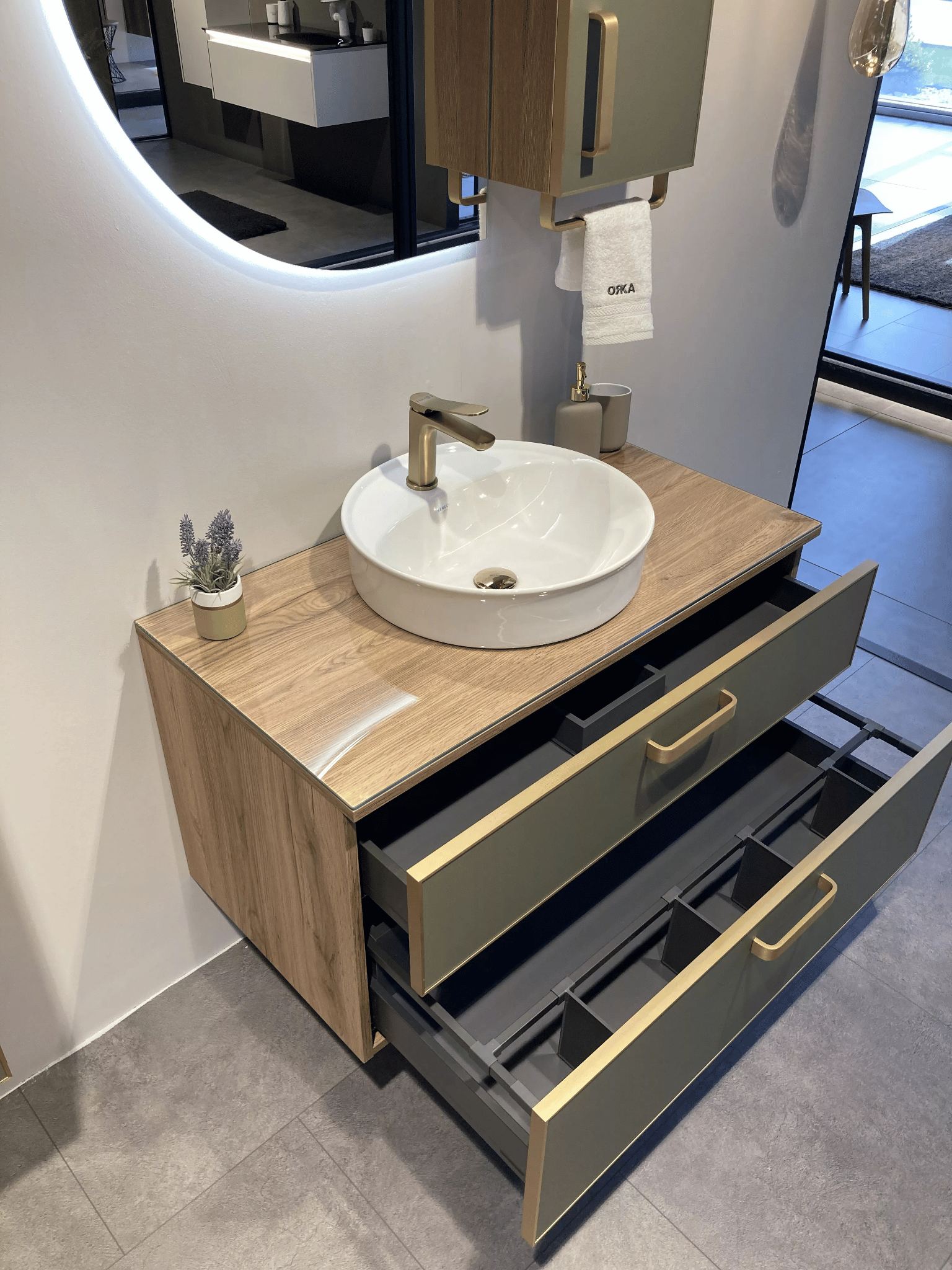 Orka Salerno 100 cm Legnona-Sardunya Banyo Dolabı Alt Modül ve LavaboORKA5004111Lavabo Dolabı