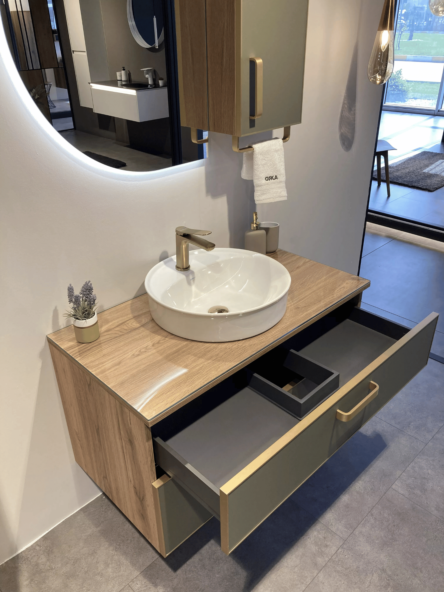 Orka Salerno 100 cm Legnona-Sardunya Banyo Dolabı Alt Modül ve LavaboORKA5004111Lavabo Dolabı