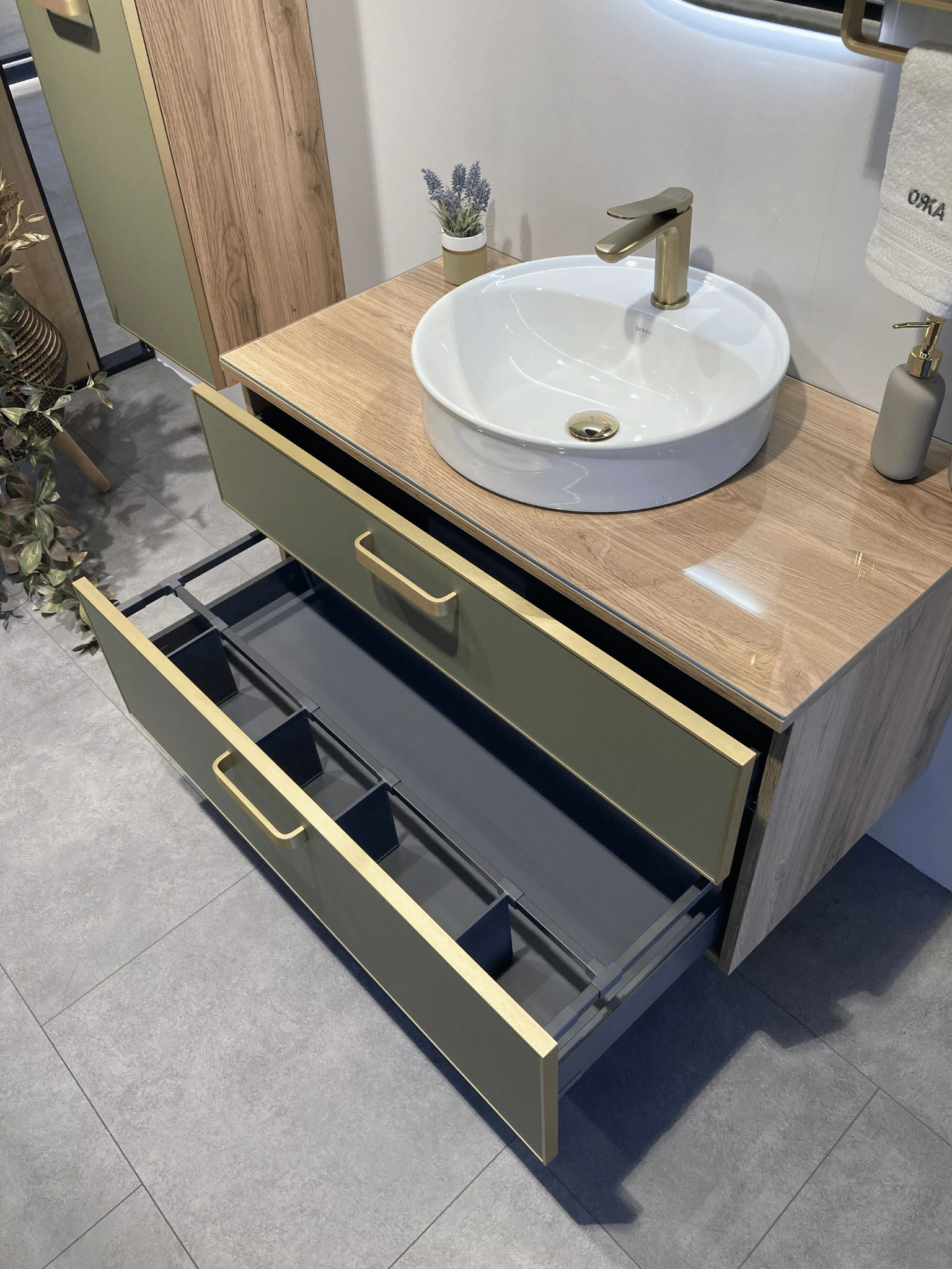 Orka Salerno 100 cm Legnona-Sardunya Banyo Dolabı Alt Modül ve LavaboORKA5004111Lavabo Dolabı