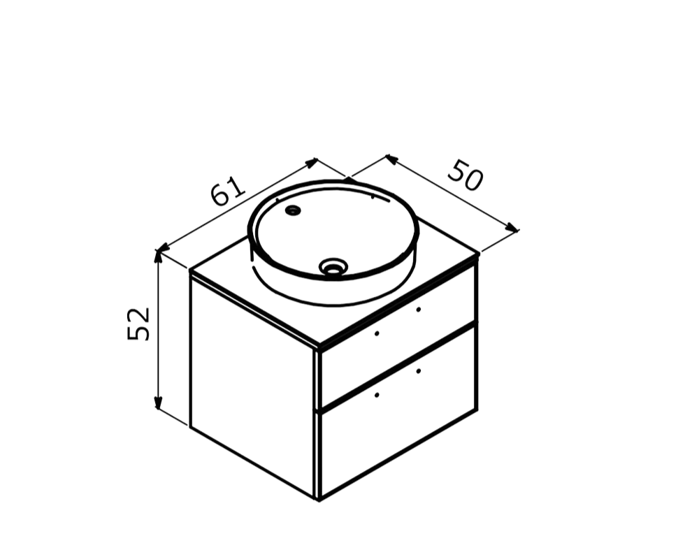 Orka Salerno 60 cm Legnona-Mat Antrasit Banyo Dolabı Alt Modül ve LavaboORKA5004713Lavabo Dolabı