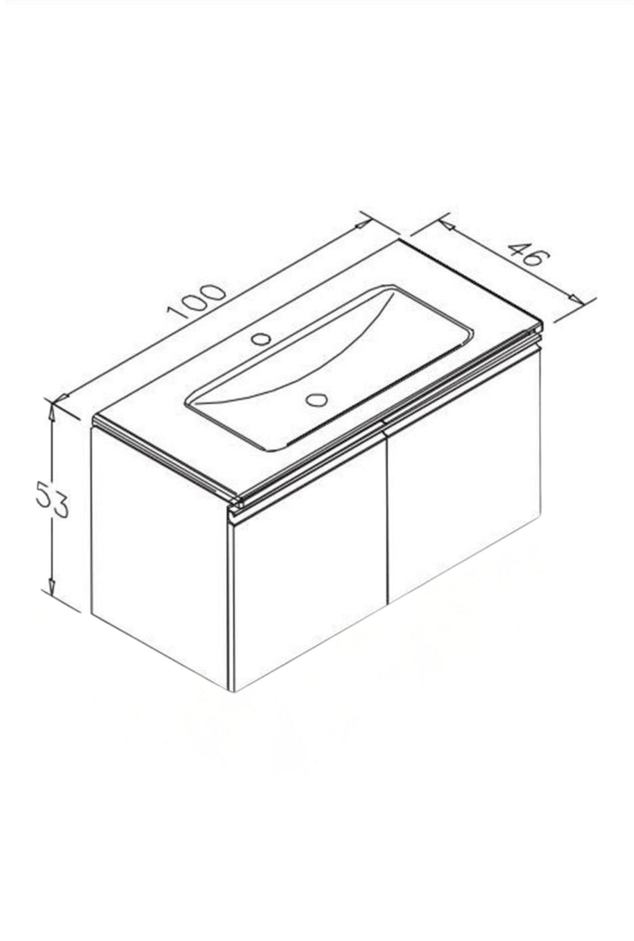 Orka Terme 100 cm Parlak Siyah Banyo Dolabı Alt Modül ve LavaboORKA5001825Lavabo Dolabı