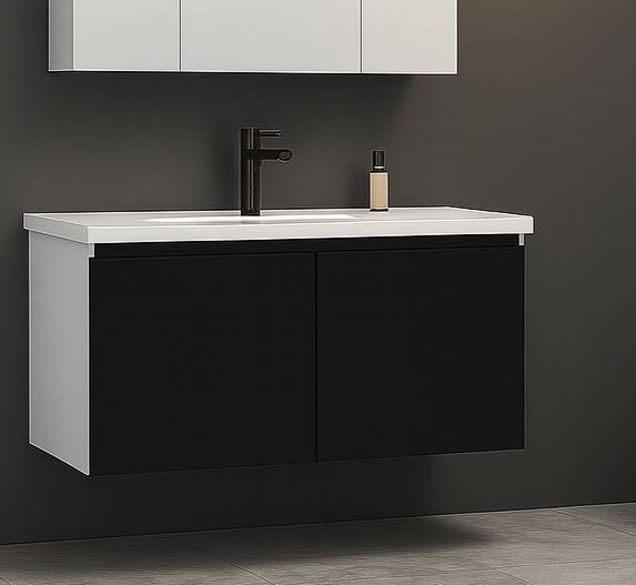 Orka Terme 100 cm Parlak Siyah Banyo Dolabı Alt Modül ve LavaboORKA5001825Lavabo Dolabı