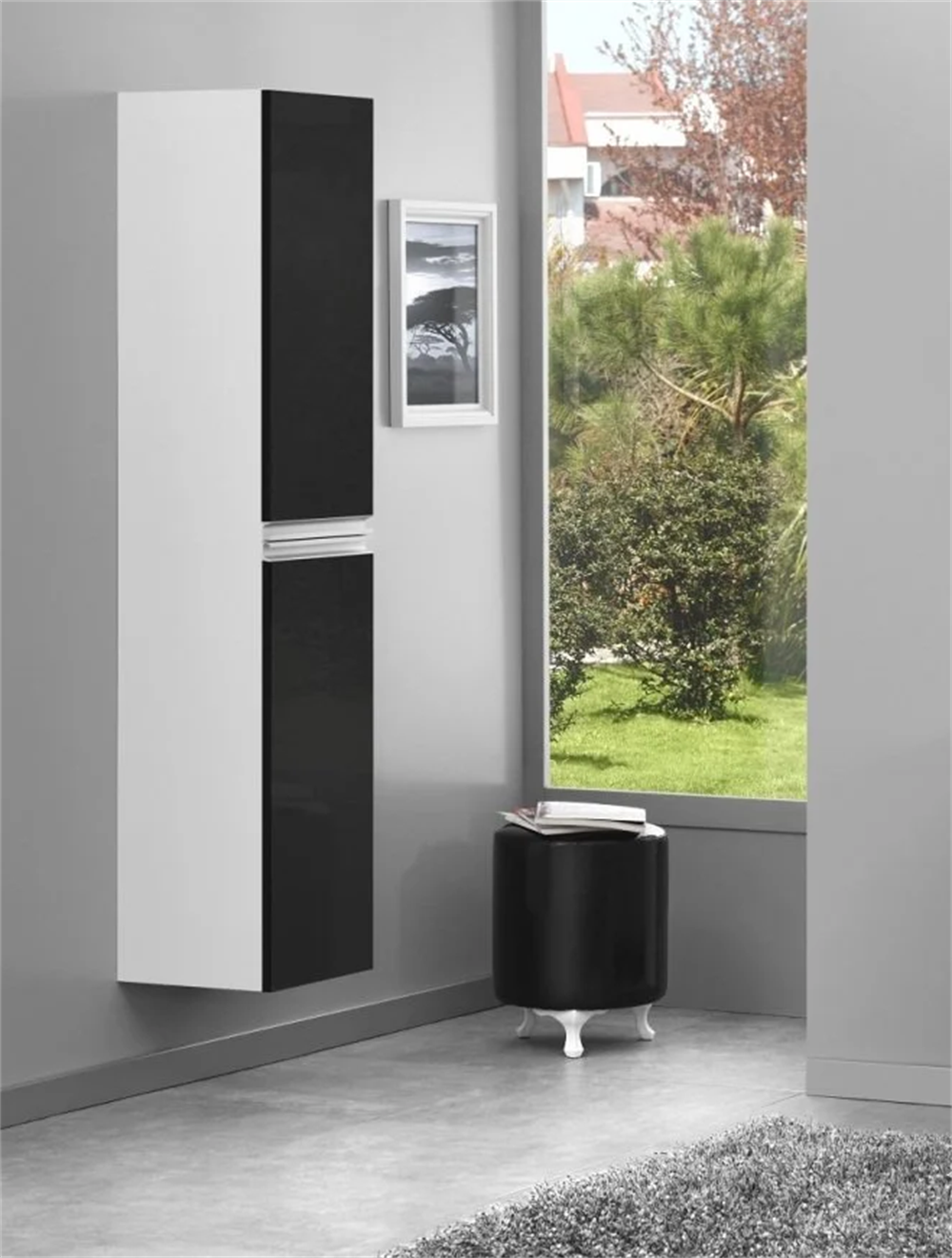 Orka Terme 35 cm Parlak Siyah Banyo Boy Çamaşır DolabıORKA3001506Banyo Boy Dolabı Modelleri 