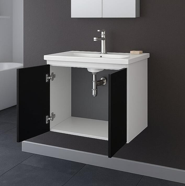 Orka Terme 60 cm Parlak Antrasit Banyo Dolabı Alt Modül ve LavaboORKA5004423Lavabo Dolabı