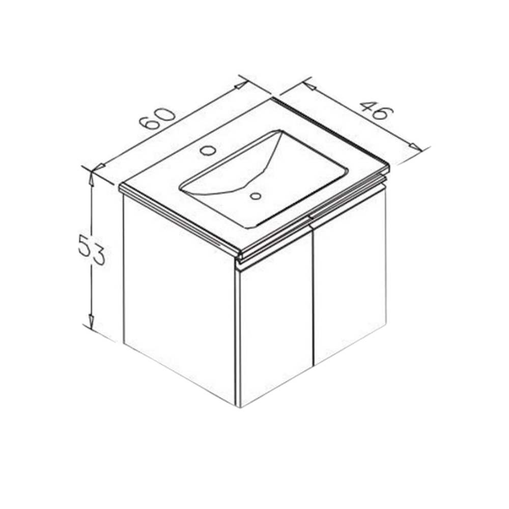 Orka Terme 60 cm Parlak Beyaz Banyo Dolabı Alt Modül ve LavaboORKA5007183Lavabo Dolabı