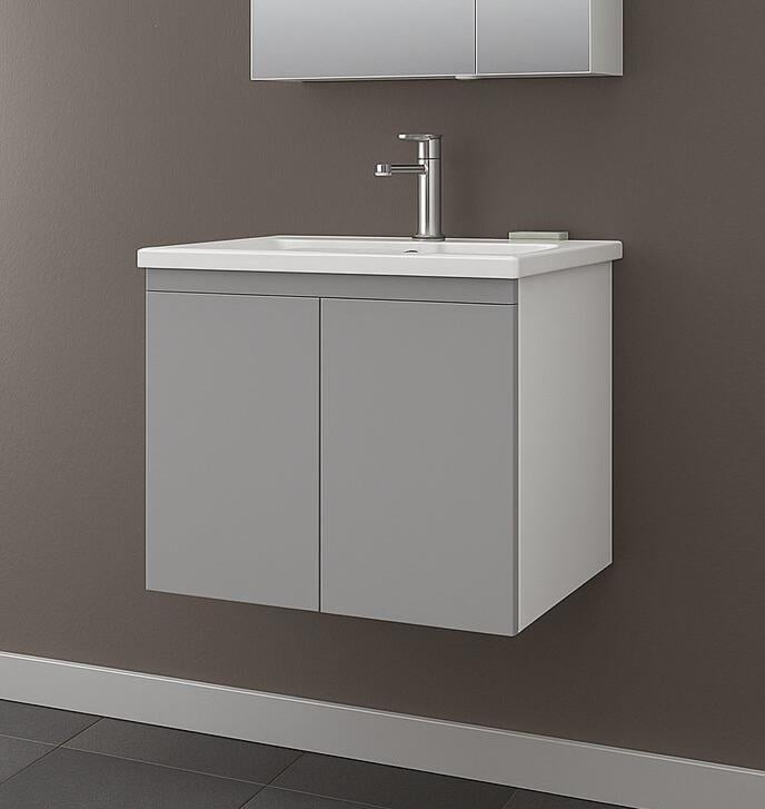 Orka Terme 60 cm Parlak Gri Banyo Dolabı Alt Modül ve LavaboORKA5001818Lavabo Dolabı