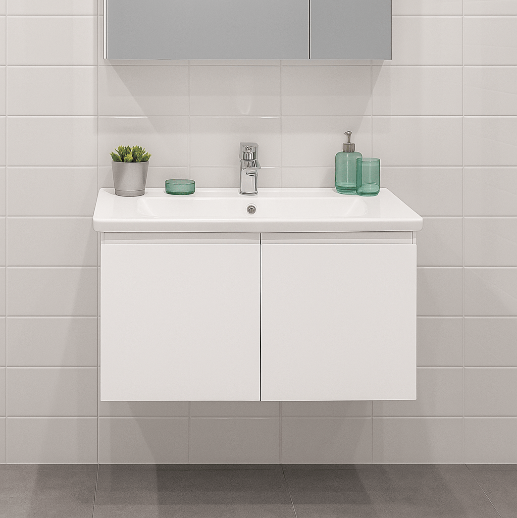 Orka Terme 80 cm Parlak Beyaz Banyo Dolabı Alt Modül ve LavaboORKA5001820Lavabo Dolabı