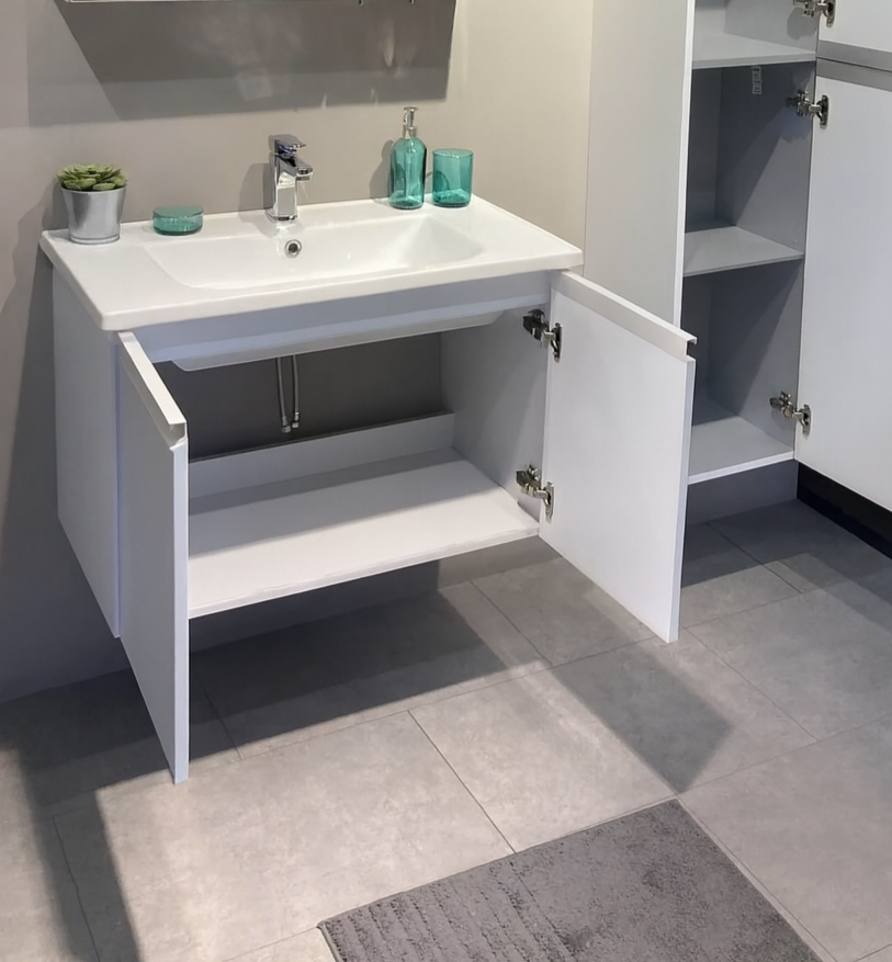 Orka Terme 80 cm Parlak Beyaz Banyo Dolabı Alt Modül ve LavaboORKA5001820Lavabo Dolabı