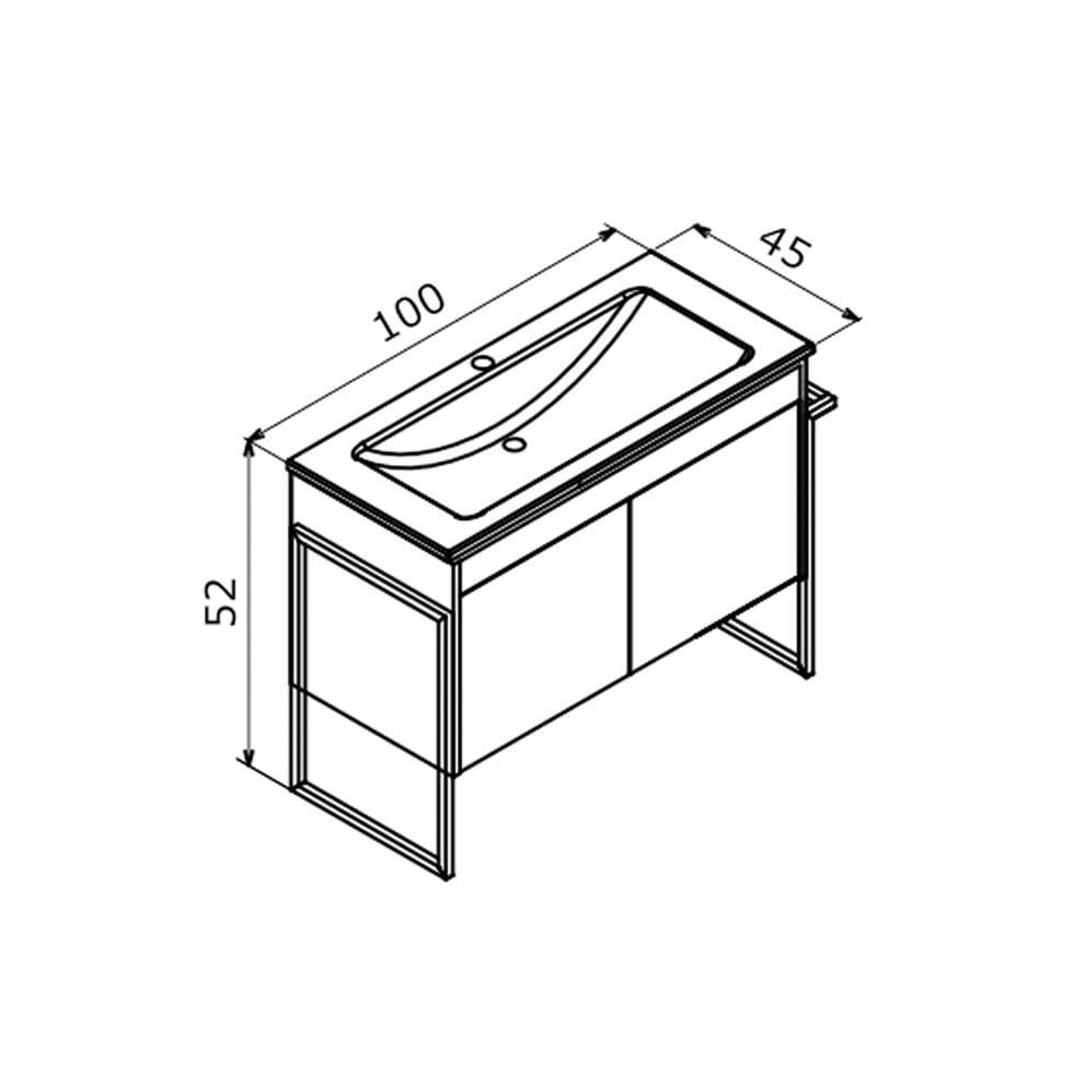Orka Trio 100 cm Beyaz Kapaklı Banyo Dolabı Alt Modül ve LavaboORKA5004430Lavabo Dolabı