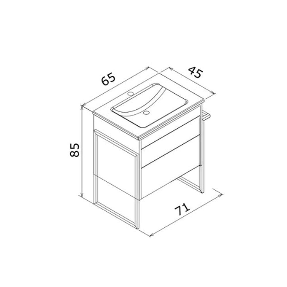 Orka Trio 65 cm Beyaz Çekmeceli Banyo Dolabı Alt Modül ve LavaboORKA5004450Lavabo Dolabı