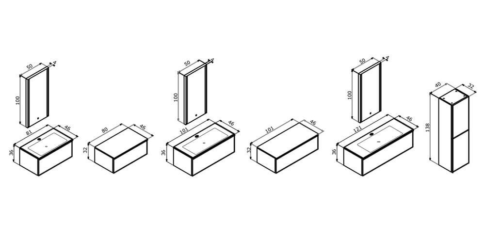 Orka Urban 80 cm Gri Bronz Banyo Dolabı Alt Modül ve LavaboORKA5005934Lavabo Dolabı