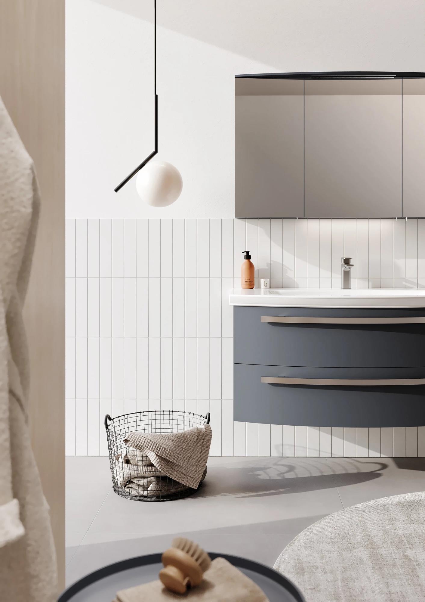 Orka Urla 110 cm Parlak Antrasit Banyo Dolabı Takımı (Ledli-Dolaplı Ayna)ORKA5000823Banyo Dolabı Takımı