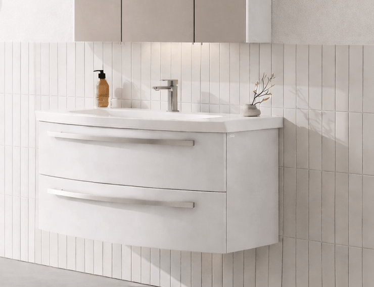 Orka Urla 90 cm Parlak Beyaz Banyo Dolabı Alt Modül ve Lavabo, 5001845ORKA5001845Lavabo Dolabı