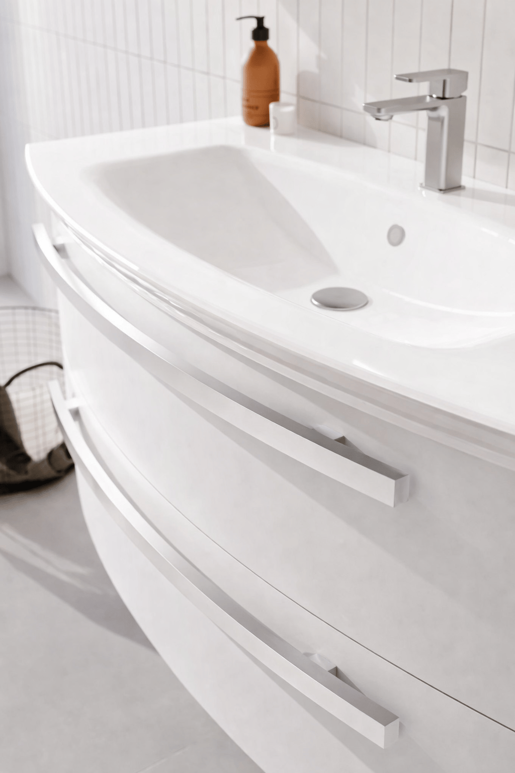 Orka Urla 90 cm Parlak Beyaz Banyo Dolabı Alt Modül ve Lavabo, 5001845ORKA5001845Lavabo Dolabı