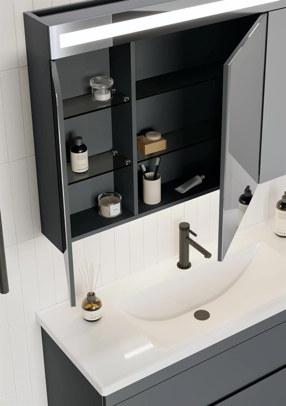 Orka Varna 100 cm Antrasit Banyo Dolabı Alt Modül ve Lavabo, 5001874ORKA5001874Lavabo Dolabı