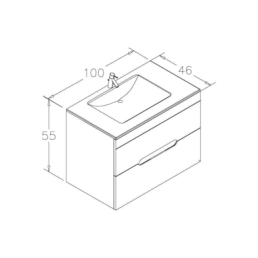 Orka Varna 100 cm Antrasit Banyo Dolabı Alt Modül ve Lavabo, 5001874ORKA5001874Lavabo Dolabı