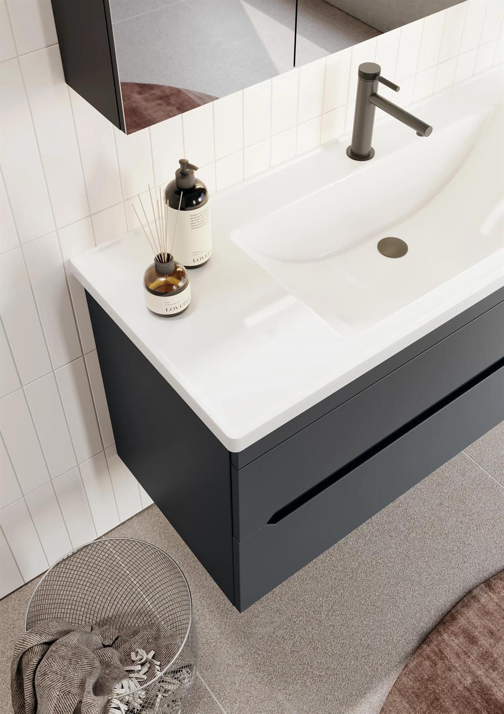 Orka Varna 100 cm Antrasit Banyo Dolabı Alt Modül ve Lavabo, 5001874ORKA5001874Lavabo Dolabı