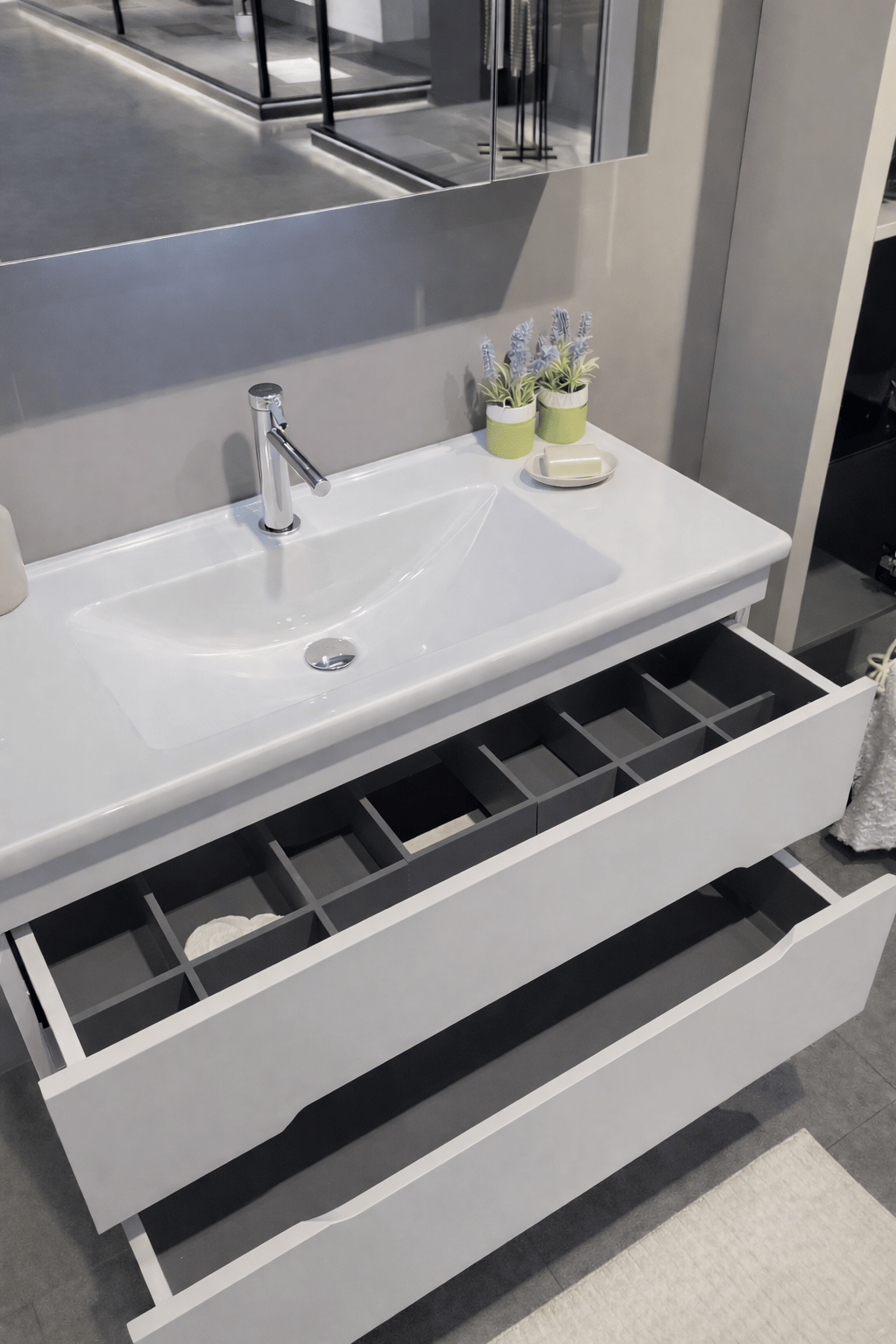 Orka Varna Banyo Dolabı Takımı, 100 cm, Mat Lake Beyaz (Ledli-Dolaplı Ayna), 5000840ORKA5000840Banyo Dolabı Takımı