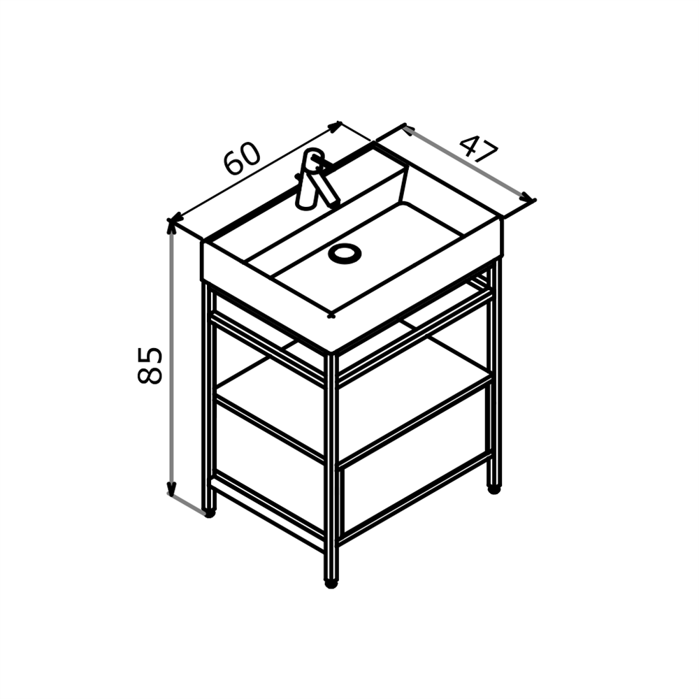 Orka Vegas 60 cm Beyaz Banyo Dolabı Alt Modül ve LavaboORKA5003769Lavabo Dolabı