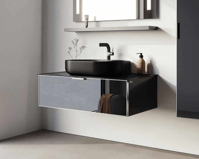 Orka Yalıköy 90 cm, Siyah Lavabo, Banyo Dolabı Alt Modül ve LavaboORKA5001884Lavabo Dolabı