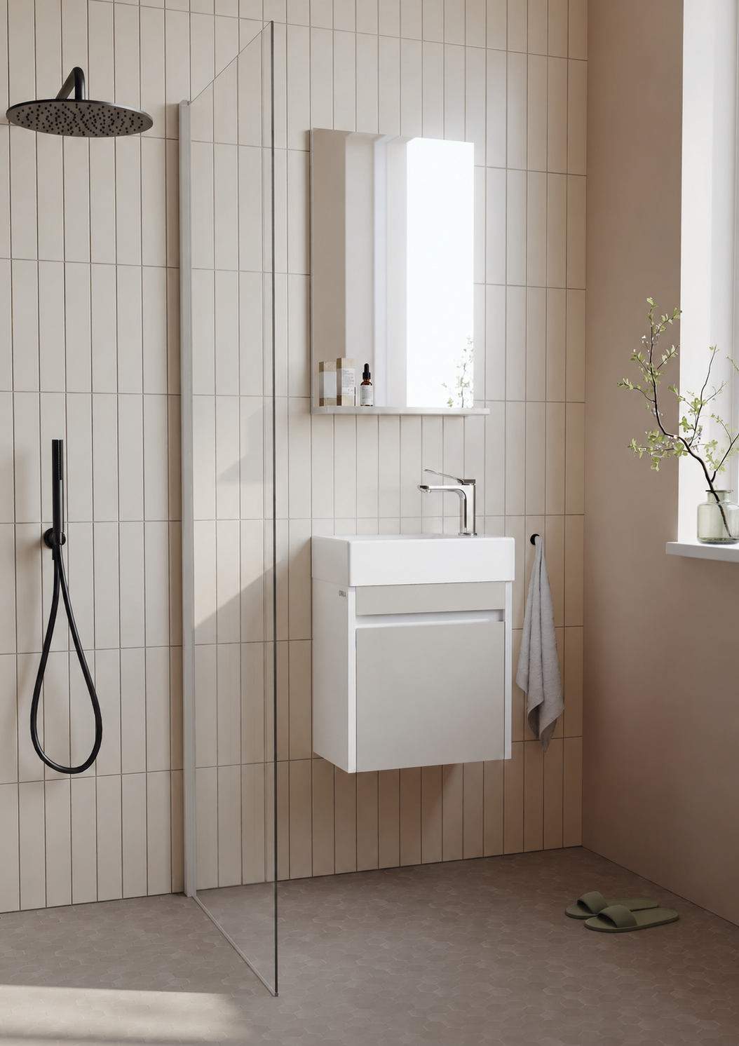 Orka Yedisu Banyo Dolabı Takımı, 45 cm, Parlak Kaşmir (Etajerli Ayna), 5000606ORKA5000606Banyo Dolabı Takımı