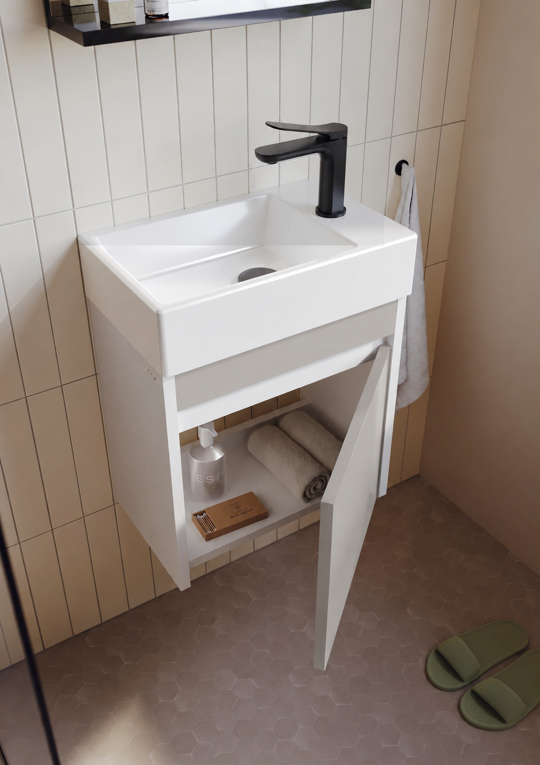 Orka Yedisu Banyo Dolabı Takımı, 45 cm, Parlak Kaşmir (Etajerli Ayna), 5000606ORKA5000606Banyo Dolabı Takımı