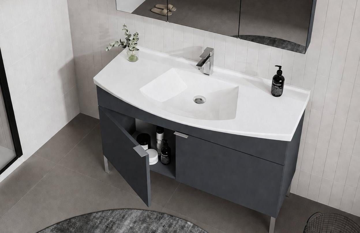 PURUS 100 ALT+LVB AYAKLI M.ANTRASITORKA5008452Lavabo Dolabı