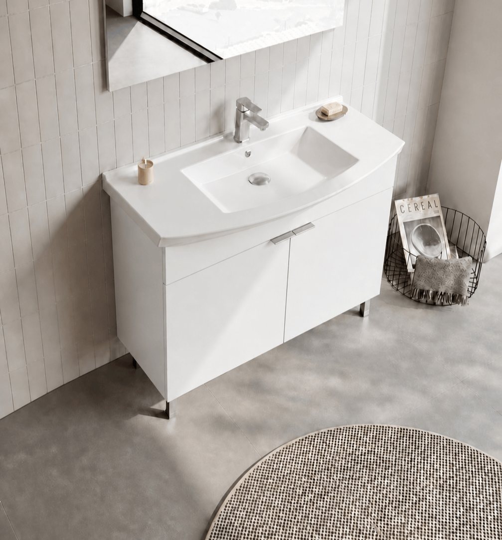 PURUS 100 ALT+LVB AYAKLI P.BEYAZORKA5007962Lavabo Dolabı
