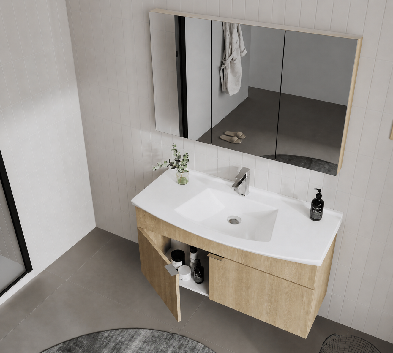 PURUS 100 TKM ASMA DOLAPLI BUDVAORKA5008346Banyo Dolabı Takımı