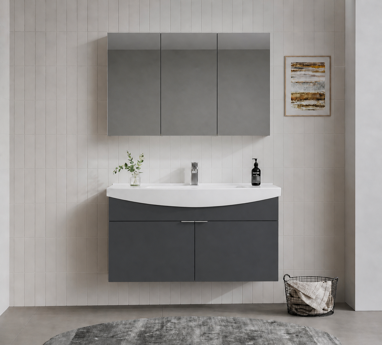 PURUS 100 TKM ASMA DOLAPLI M.ANTRASITORKA5008347Banyo Dolabı Takımı