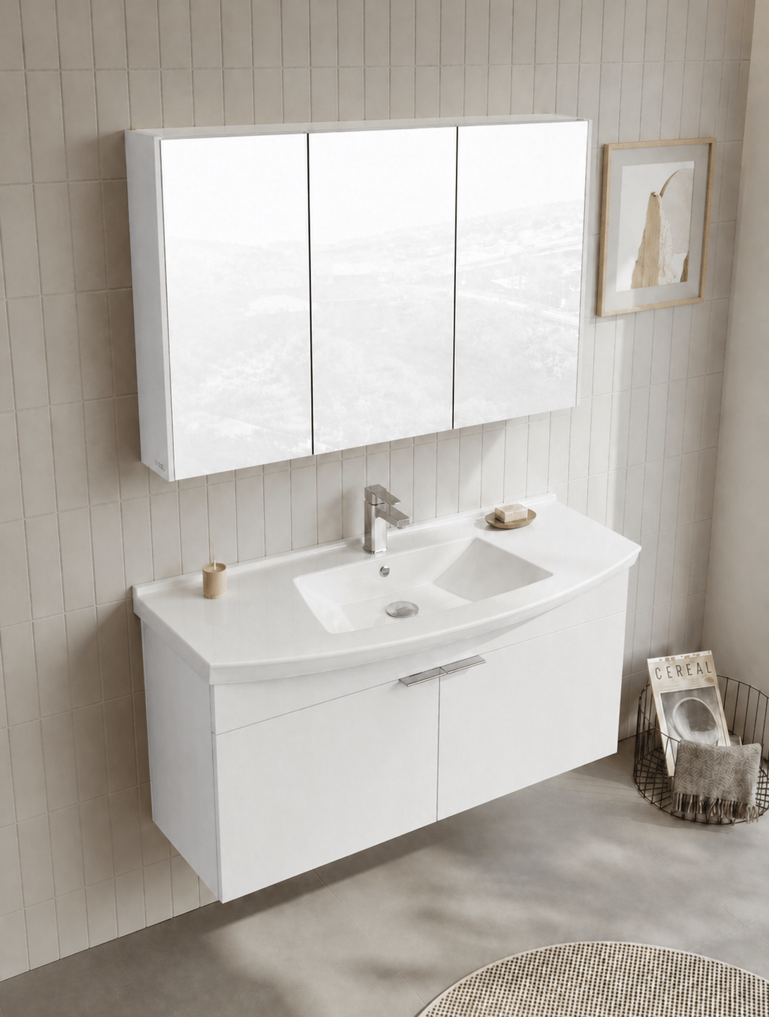 PURUS 100 TKM ASMA DOLAPLI P.BEYAZORKA5008348Banyo Dolabı Takımı