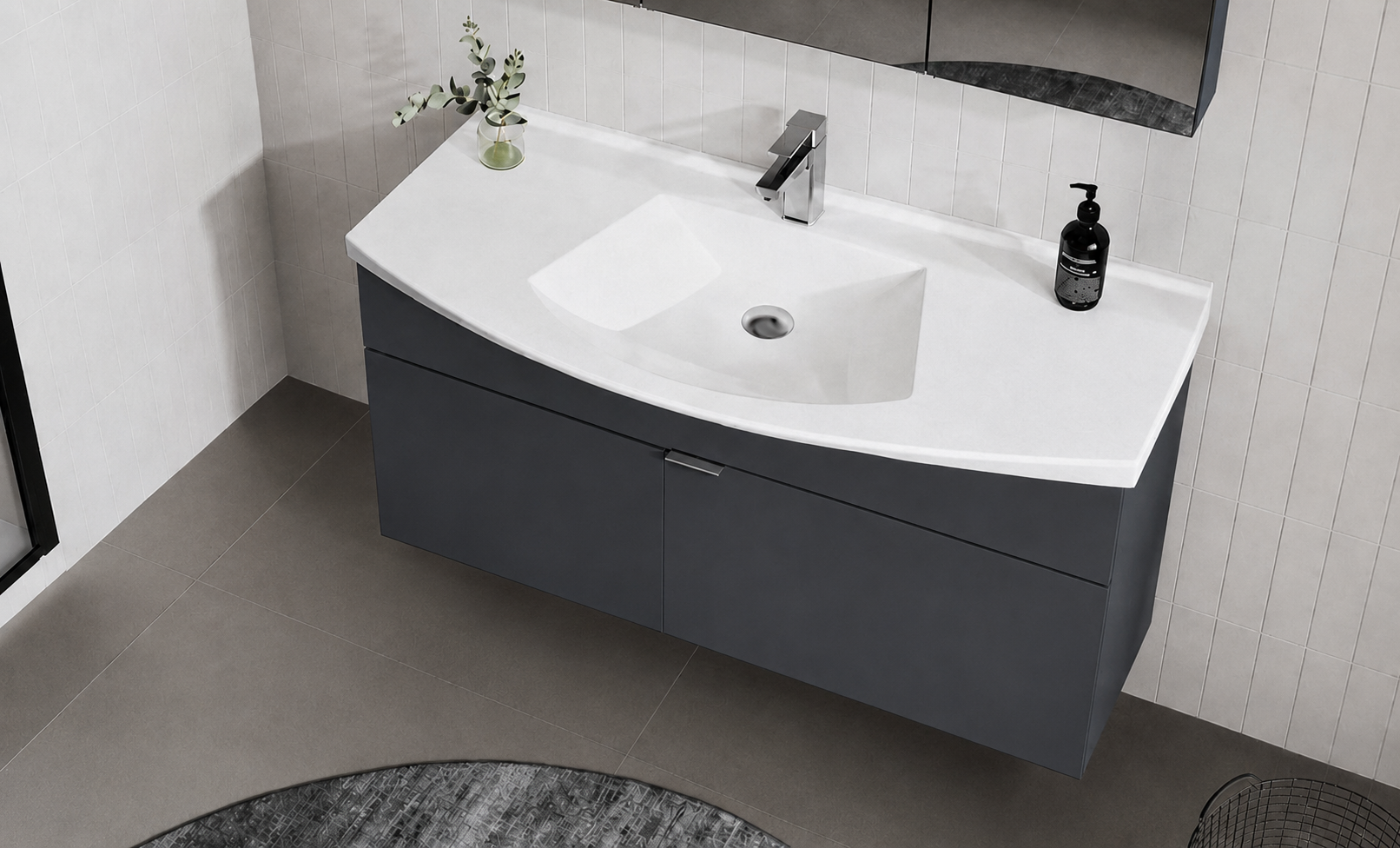 PURUS 100 TKM ASMA DZ AYNA M.ANTRASITORKA5008329Banyo Dolabı Takımı