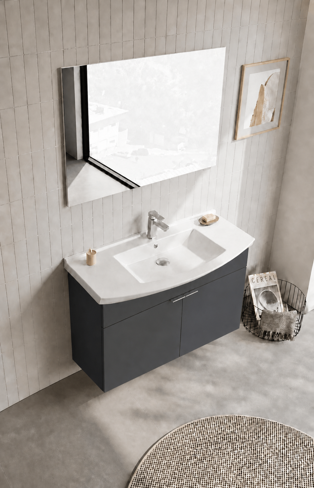 PURUS 100 TKM ASMA DZ AYNA M.ANTRASITORKA5008329Banyo Dolabı Takımı