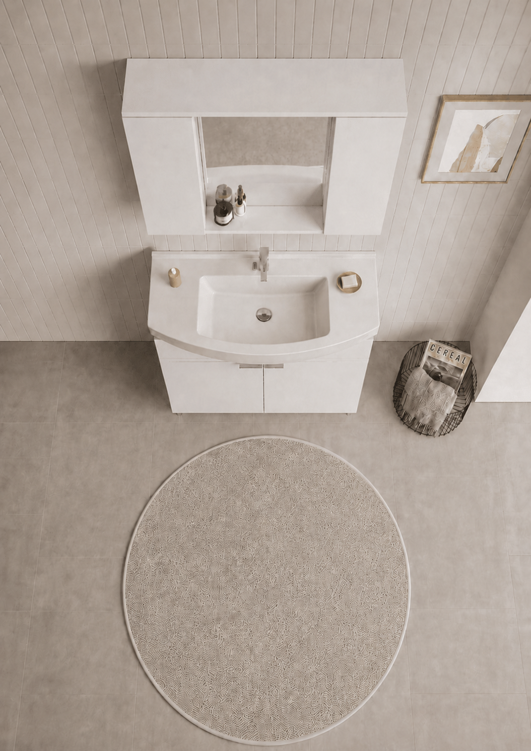 PURUS 100 TKM ASMA TK KUTU P.BEYAZORKA5007974Banyo Dolabı Takımı