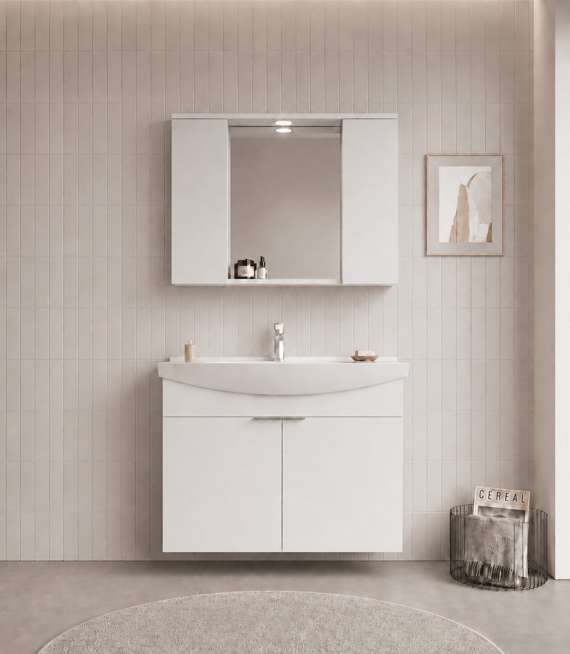 PURUS 100 TKM ASMA TK KUTU P.BEYAZORKA5007974Banyo Dolabı Takımı