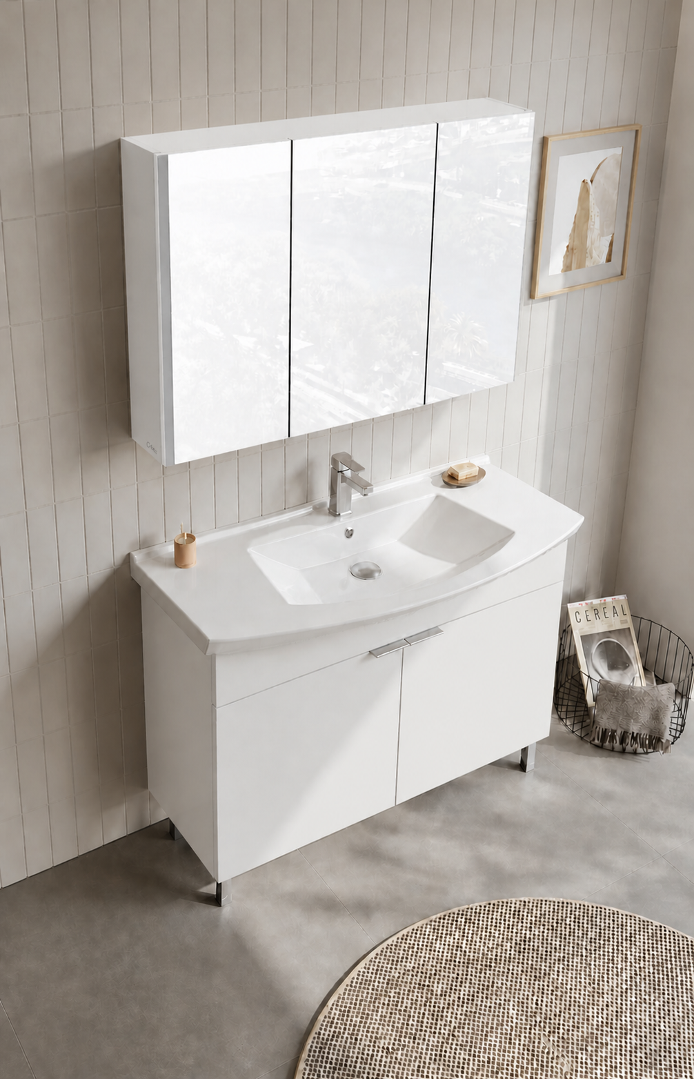PURUS 100 TKM AYAKLI DOLAPLI P.BEYAZORKA5008488Banyo Dolabı Takımı