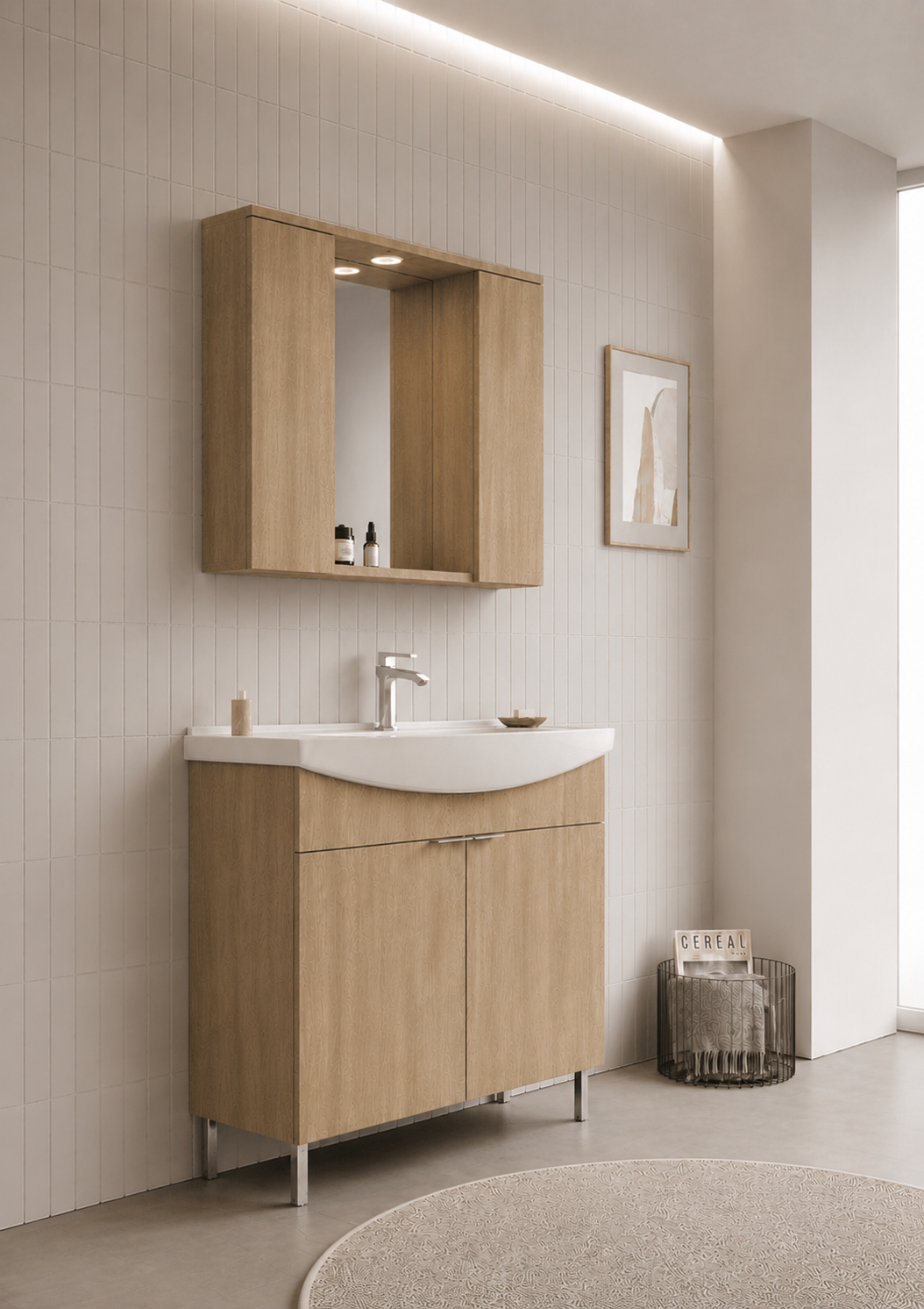 PURUS 100 TKM AYAKLI TEK KUTU BUDVAORKA5008442Banyo Dolabı Takımı