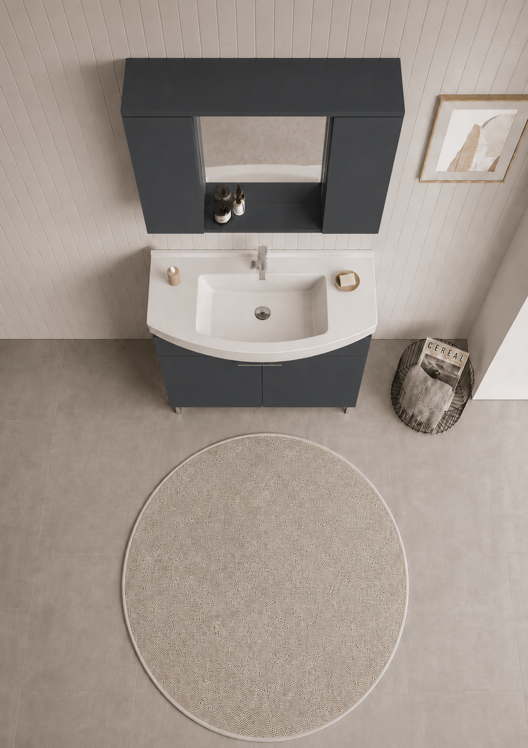 PURUS 100 TKM AYAKLI TEK KUTU M.ANTRASITORKA5008443Banyo Dolabı Takımı