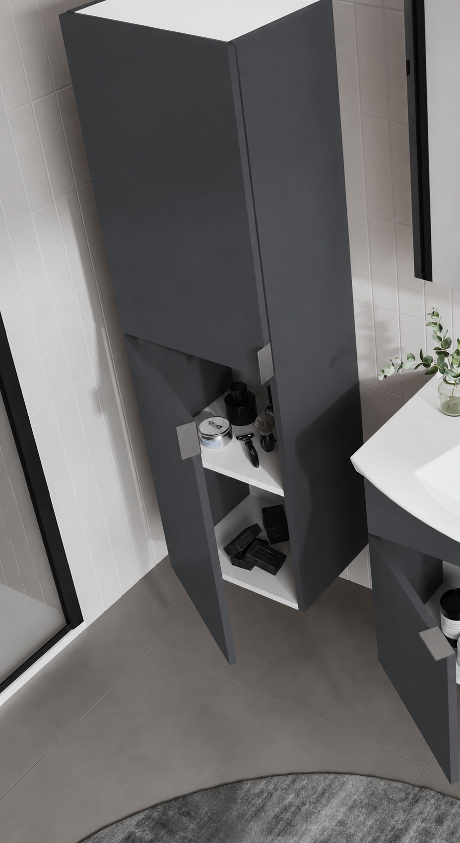 PURUS 40 BYD M.ANTRASITORKA3010198Banyo Boy Dolabı Modelleri 