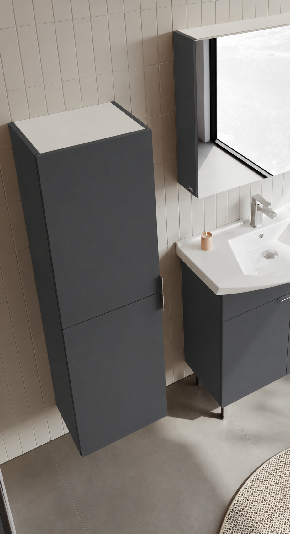 PURUS 40 BYD M.ANTRASITORKA3010198Banyo Boy Dolabı Modelleri 