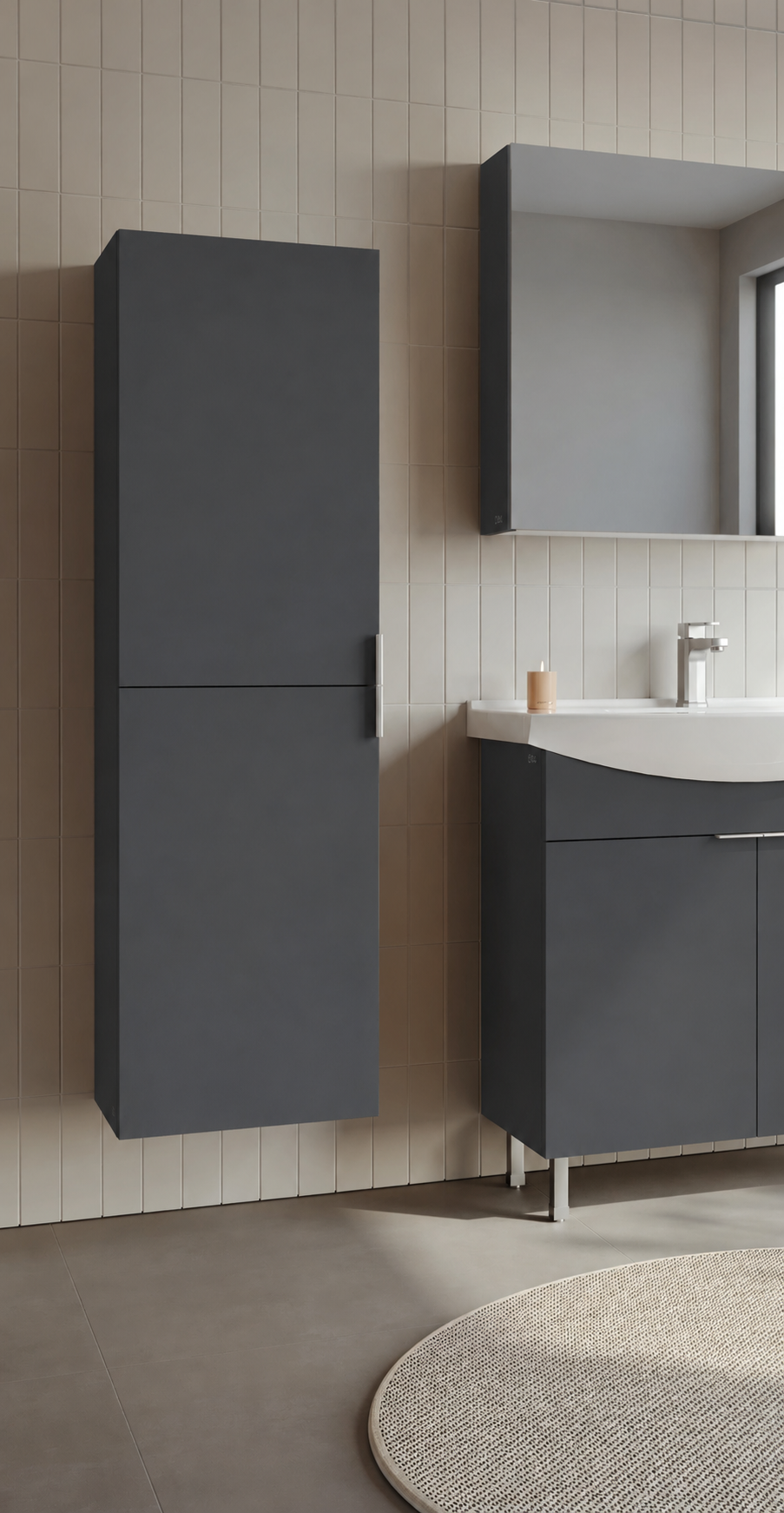PURUS 40 BYD M.ANTRASITORKA3010198Banyo Boy Dolabı Modelleri 