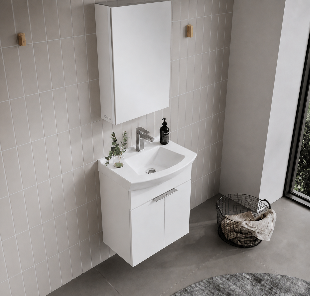 PURUS 55 TKM ASMA DOLAPLI P.BEYAZORKA5008335Banyo Dolabı Takımı