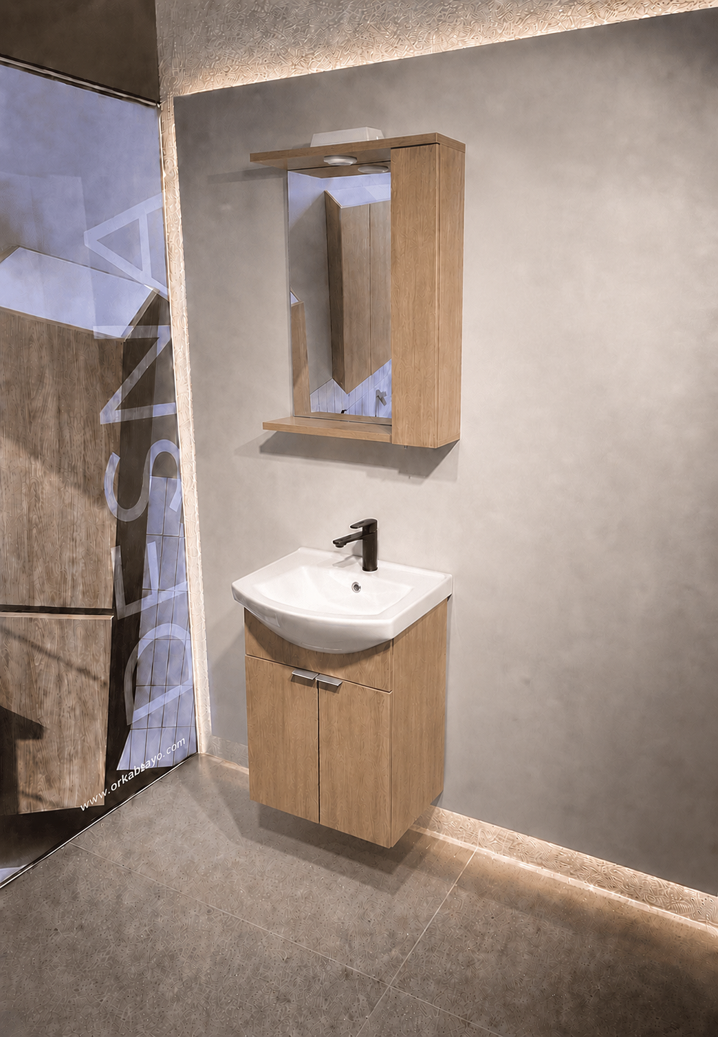 PURUS 55 TKM ASMA TK KUTU BUDVAORKA5008286Banyo Dolabı Takımı